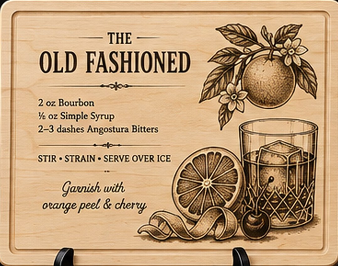 Cocktail Recipe Boards — laser-engraved by Happy Soul Workshop
